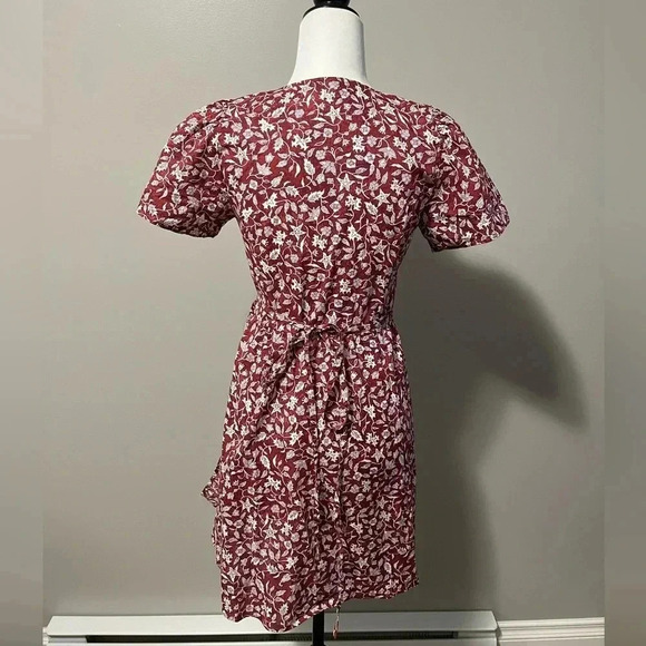 Madewell Flutter Sleeve Wrap Mini Dress Batik Vines - Picture 7 of 11